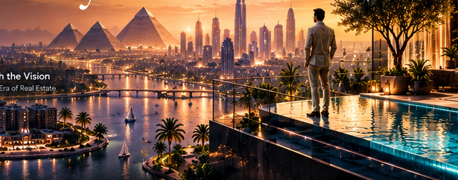 Concept art blending historic Egypt and emerging architecture